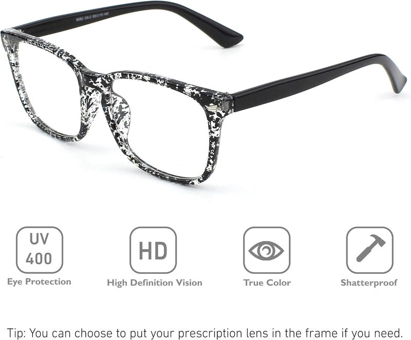 GQUEEN Fashion Glasses Non Prescription Fake Glasses for Women Men Clear Lens Square, 201582 - Image 2